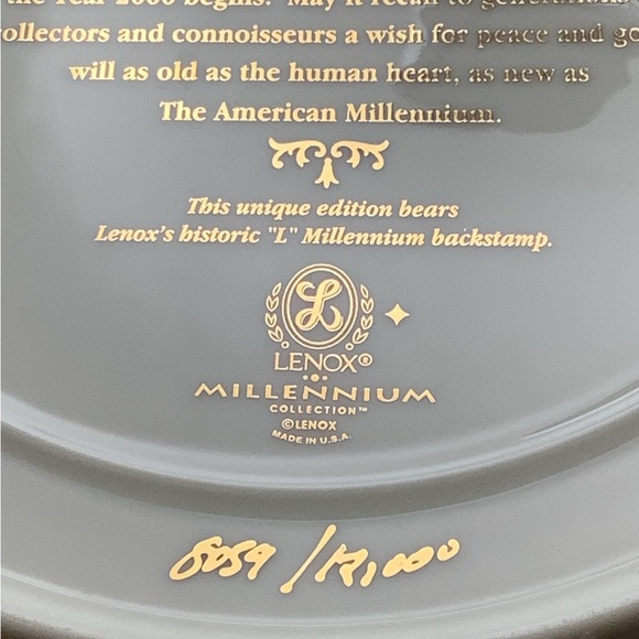 Vintage Lenox Messages of Harmony Millennium Plate - Picture 14 of 14